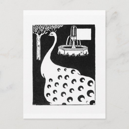 Peacock-motief, van "Le Morte d'Arthur" (litho) Briefkaart (Voorkant)