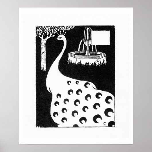 Peacock-motief, van "Le Morte d'Arthur" (litho) Poster (Voorkant)