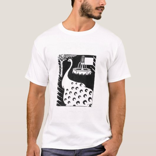 Peacock-motief, van "Le Morte d'Arthur" (litho) T-shirt (Voorkant)