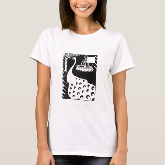 Peacock-motief, van "Le Morte d'Arthur" (litho) T-shirt (Voorkant)