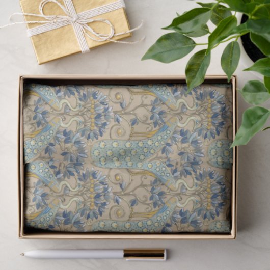 Peacock Motif van Eugène Samuel Grasset Tissuepapier (Geschenk)