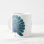 Peacock Mug – Colorful Bird Art Coffee Cup – Elega Koffiemok (Voorkant links)