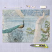 Peacock n Feathers Blue en White Craft Decoupage Tissuepapier (Craft)