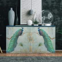 Peacock n Feathers Pair Blue Gold-ontkoppeling