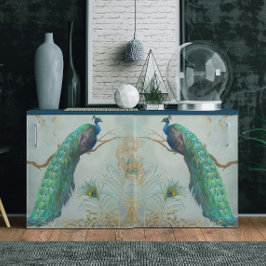 Peacock n Feathers Pair Blue Gold-ontkoppeling Tissuepapier