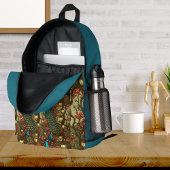 Peacock n Lanterns Persian Teal Plum Initials Bedrukte Rugzak