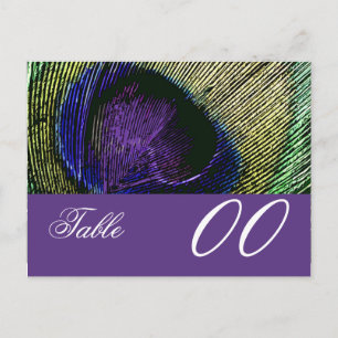 Peacock n paarse tafel nummer briefkaart