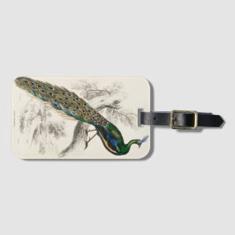  Peacock Natuurhistorisch Print Bagagelabel