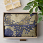 Peacock Navy Blue Gold Leopard Tissuepapier (Geschenk)