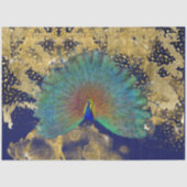 Peacock Navy Blue Gold Leopard Tissuepapier (Voorkant)