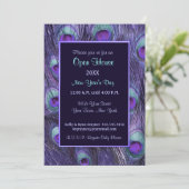 Peacock New Years Day - Uitnodigen Open Huis Kaart (Staand voorkant)