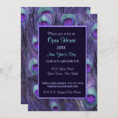 Peacock New Years Day - Uitnodigen Open Huis Kaart (Voorkant / Achterkant)