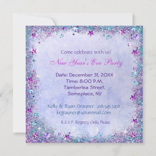 Peacock New Years Masquerade Party Kaart (Achterkant)