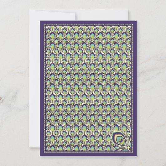 Peacock Nieuwe Uitnodiging (Paars) (Voorkant)