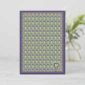 Peacock Nieuwe Uitnodiging (Paars) (Staand voorkant)