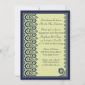 Peacock Nouveau Invitation (marine) Kaart (Achterkant)