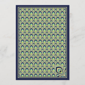 Peacock Nouveau Invitation (marine) Kaart