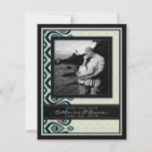 Peacock Nouveau sparen de Datum (Zwart) Save The Date (Voorkant)