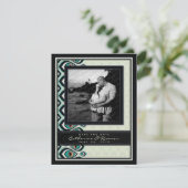 Peacock Nouveau sparen de Datum (Zwart) Save The Date (Staand voorkant)