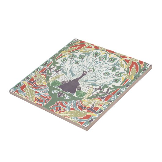 Peacock Nouveeau Tegeltje (Zijkant)