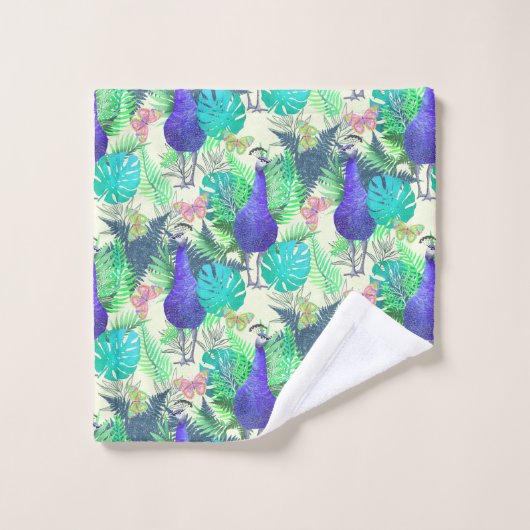 Peacock Oerwoud Bright Bad Handdoek (Wasdoekje)