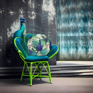 Peacock-Oerwoud Rond Kussen