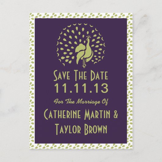 Peacock of Pea Hen grafisch ontwerp op basis van k Aankondigingskaart (Voorkant)