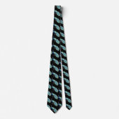 Peacock on Black Background Neck Tie Stropdas (Voorkant)