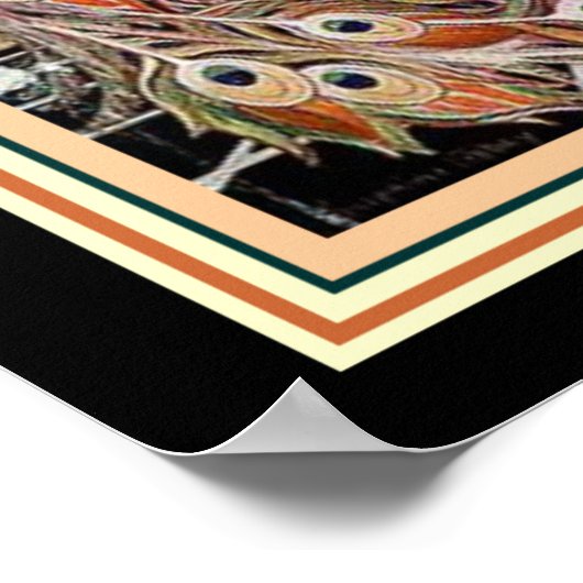 "Peacock on the Terrace" Art Deco 16x20 Poster (Hoek)