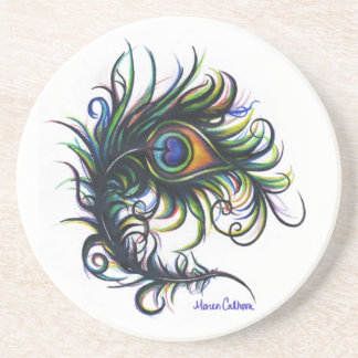 Peacock-Onderzetter Zandsteen Onderzetter