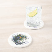 Peacock-Onderzetter Zandsteen Onderzetter (Zijkant)