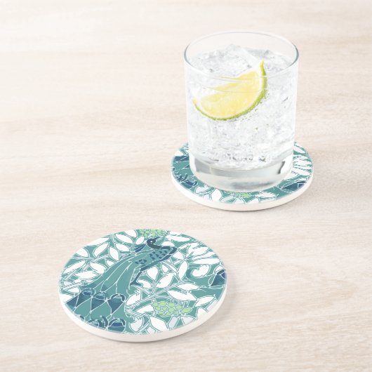 Peacock-Onderzetters Zandsteen Onderzetter (Zijkant)