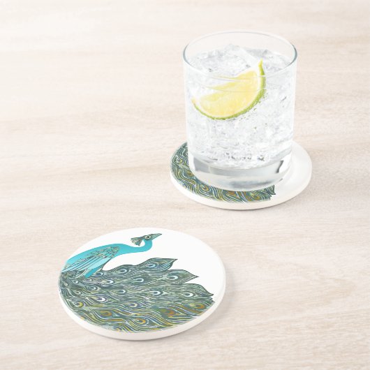  Peacock-Onderzetters Zandsteen Onderzetter (Zijkant)