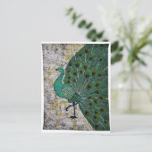 PEACOCK ONTWERP BATIK ART. BRIEFKAART (Staand voorkant)