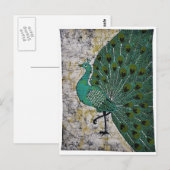 PEACOCK ONTWERP BATIK ART. BRIEFKAART (Voorkant / Achterkant)
