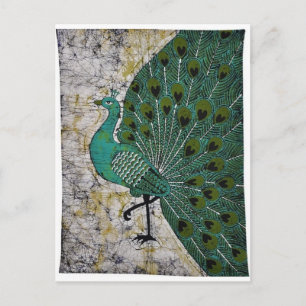 PEACOCK ONTWERP BATIK ART. BRIEFKAART