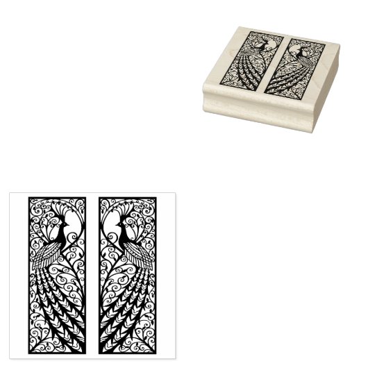 Peacock-ontwerp Rubberstempel (Gestempeld)