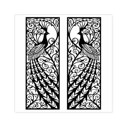 Peacock-ontwerp Rubberstempel (Afrduk)
