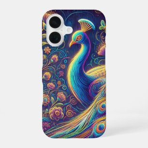 Peacock ontwerp Telefoonhoes iPhone 16 Hoesje