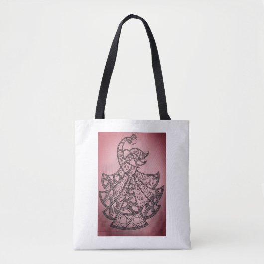 Peacock-ontwerp Tote Bag (Voorkant)