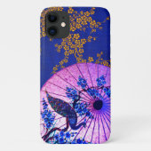 Peacock oosterse parasol kersenbloesem blauw roze Case-Mate iPhone case (Achterkant)