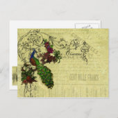  Peacock op Branch Apparel en Gifts Briefkaart (Voorkant / Achterkant)