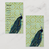  Peacock op Damask Pattern Visitekaartje (Voorkant / Achterkant)