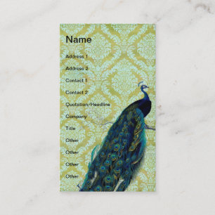 Peacock op Damask Pattern Visitekaartje