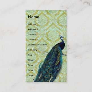 Peacock op Damask Pattern Visitekaartje