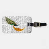 Peacock op de maan bagagelabel (Voorkant horizontaal)