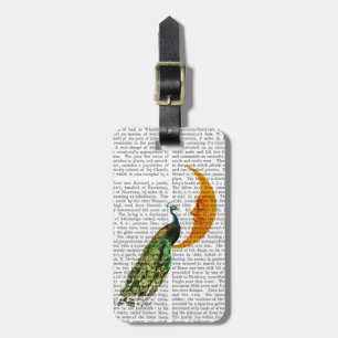 Peacock op de maan bagagelabel
