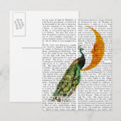Peacock op de maan briefkaart (Voorkant / Achterkant)