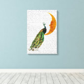 Peacock op de maan canvas afdruk (Insitu (Houten vloer))