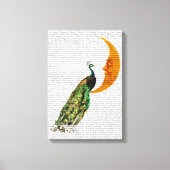 Peacock op de maan canvas afdruk (Voorkant)